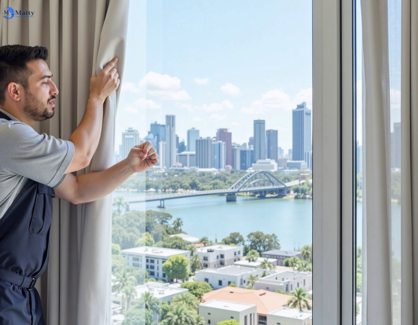 Professional curtain steam cleaning service carrara QLD by Matty Curtain Cleaning