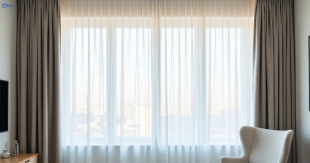Freshly steam cleaned curtains in carrara QLD